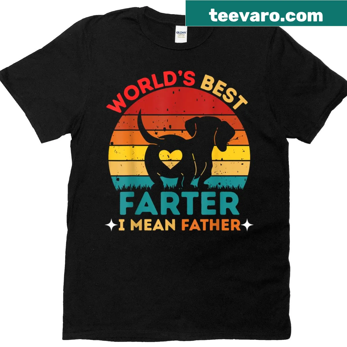 Retro humorous dog dad shirt with funny slogan — on a men's t-shirt