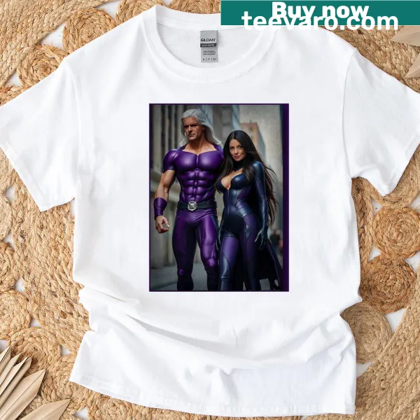 Illustration of night guardians with stars on a t-shirt