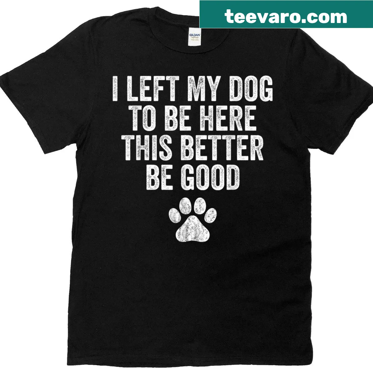 Funny dog t-shirt about leaving dog for social events — on a men's t-shirt