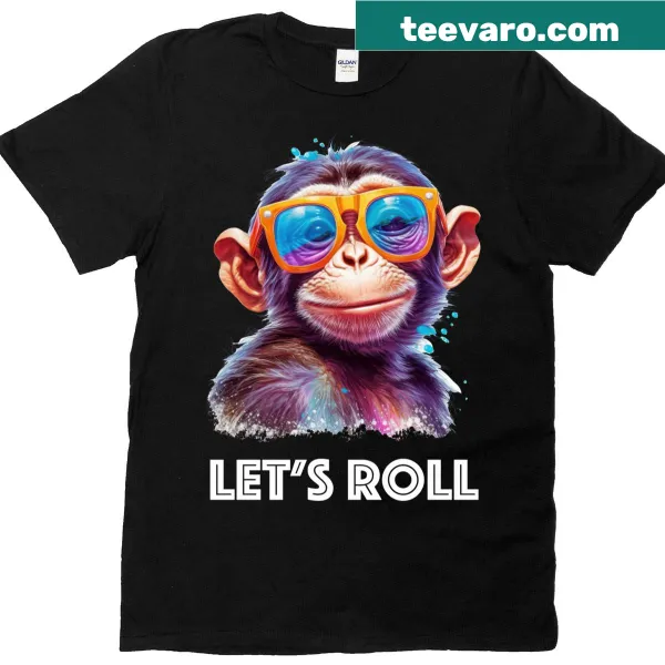 Playful T-shirt featuring a monkey skateboarder illustration.