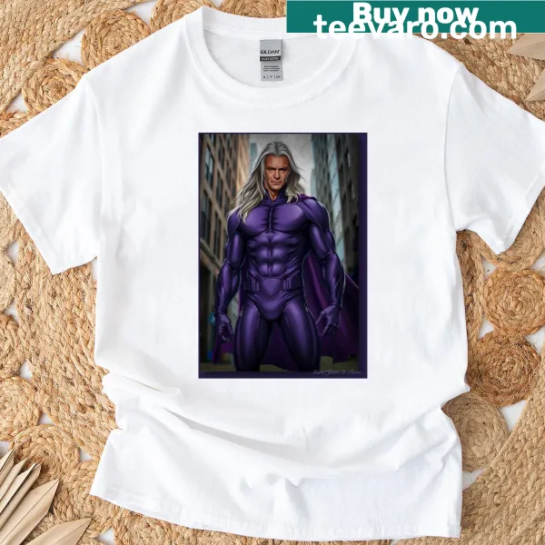 Bold typography T-shirt with 'Lone Wolf Superhero' design.