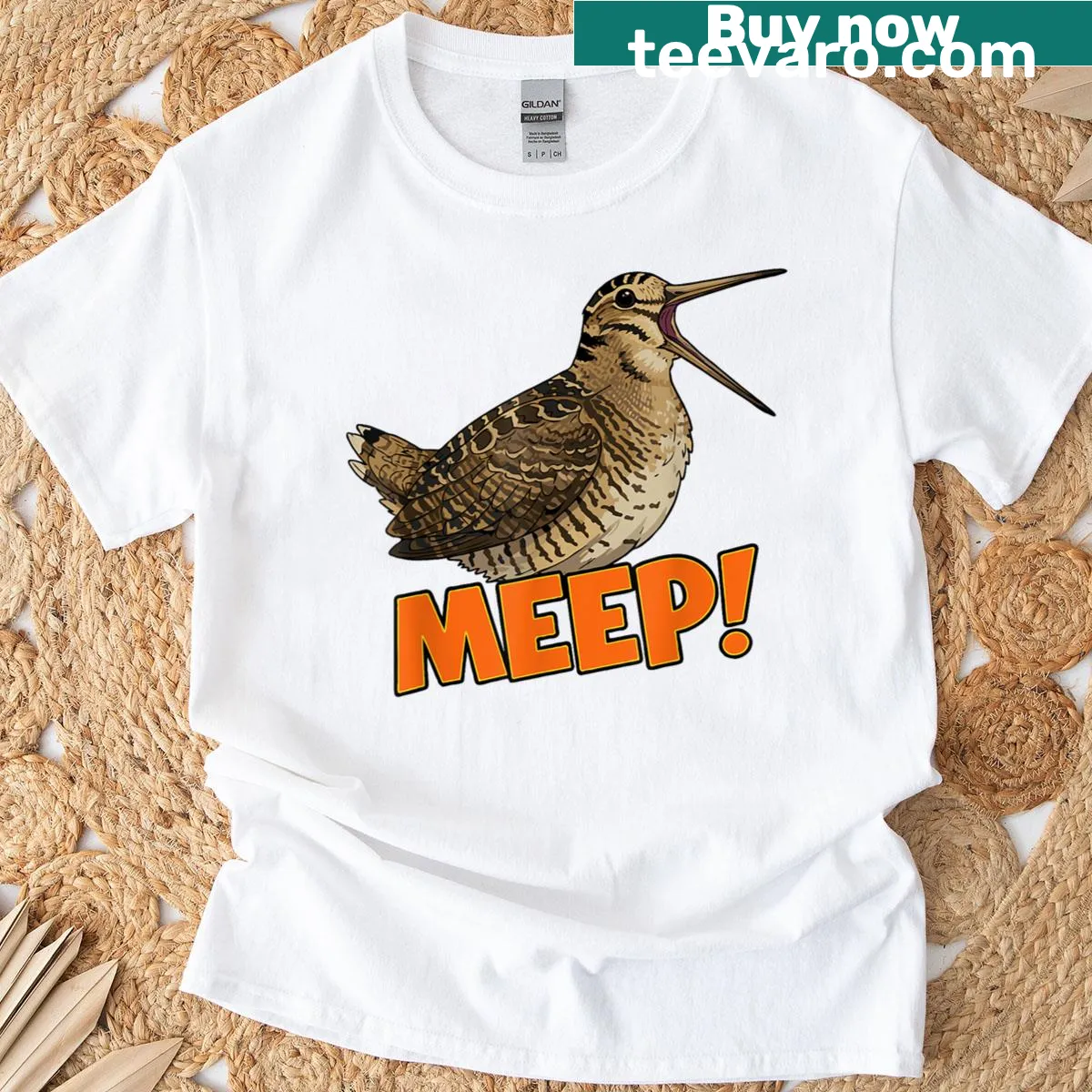 Funny Meep Bird meme T-shirt with cartoon design — on a men's t-shirt
