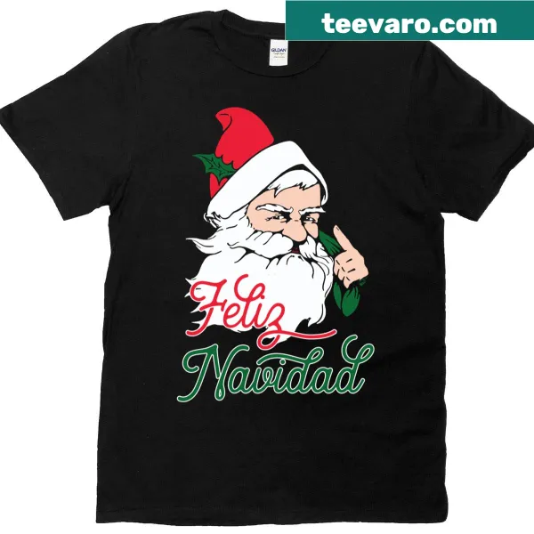 Feliz Navidad text t-shirt for celebrating Christmas