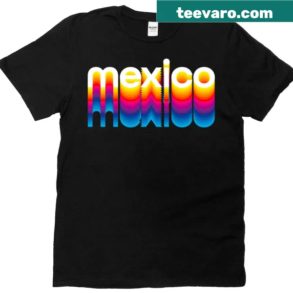 Proud Mexican T-shirt with colorful rainbow graphic