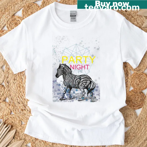 Cartoon zebra graphic t-shirt for party vibes