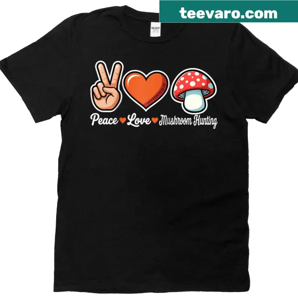 Funny mushroom hunting graphic on a raglan t-shirt