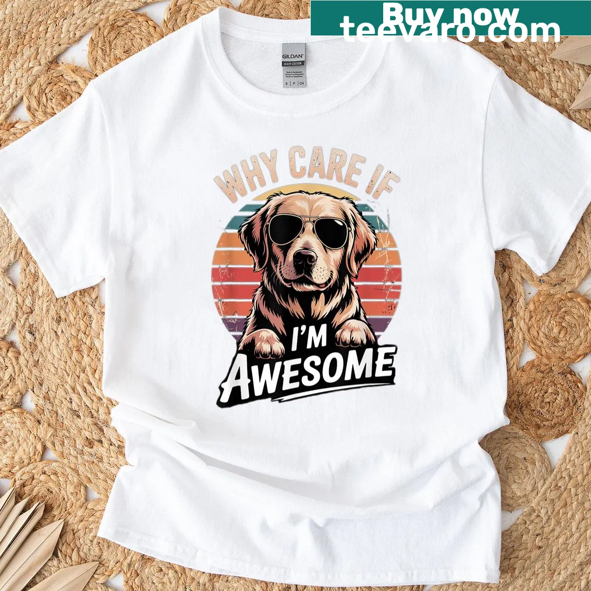 Cartoon dog design with a humorous slogan on a T-shirt — on a men's t-shirt