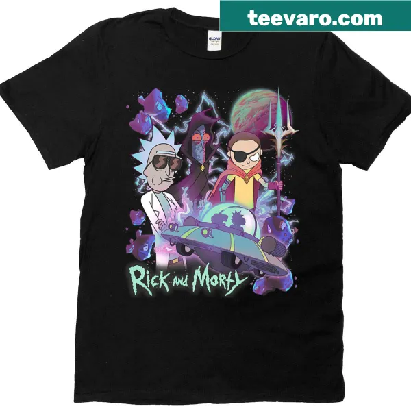 Rick and Morty Evil Morty design t-shirt with adventure theme