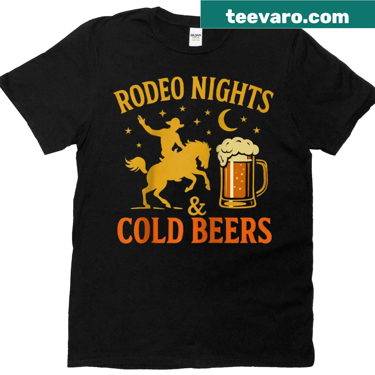 Funny country quote raglan t-shirt about beer and rodeo — on a men's t-shirt