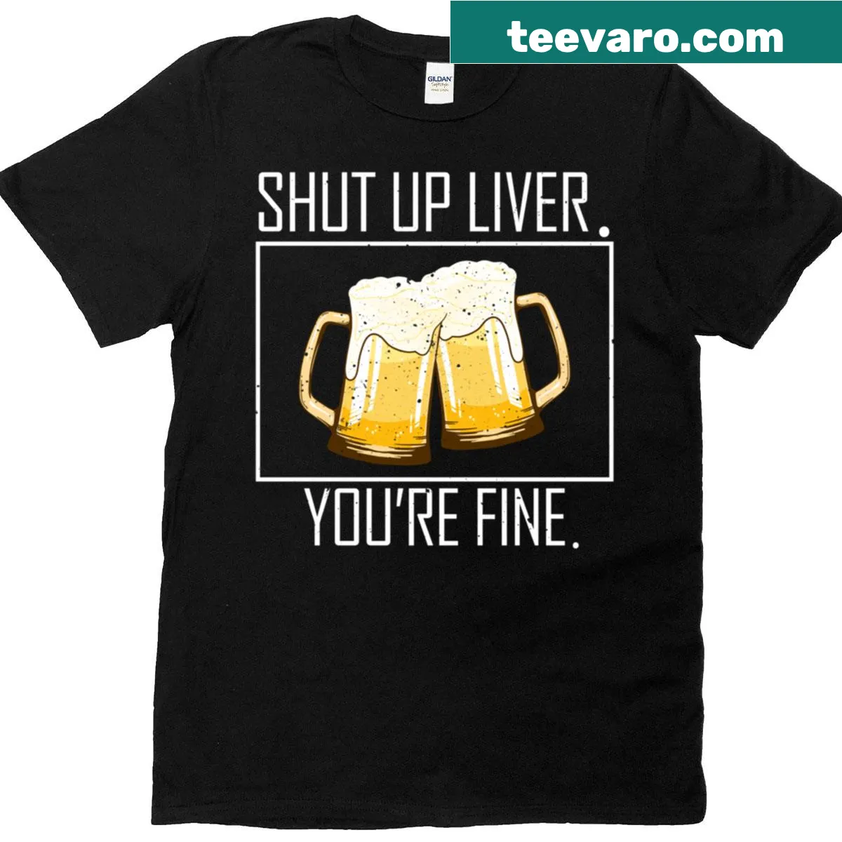 Funny beer lovers T-shirt with humorous text about the liver. — on a men's t-shirt