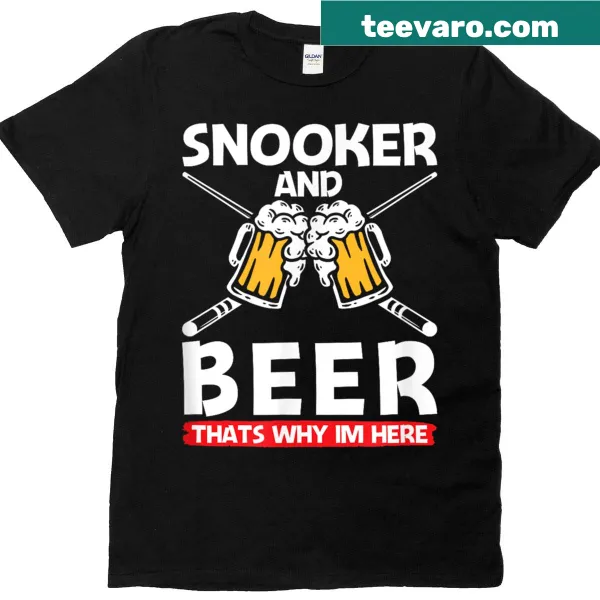 T-shirt featuring a funny illustration of a beer-drinking snooker player