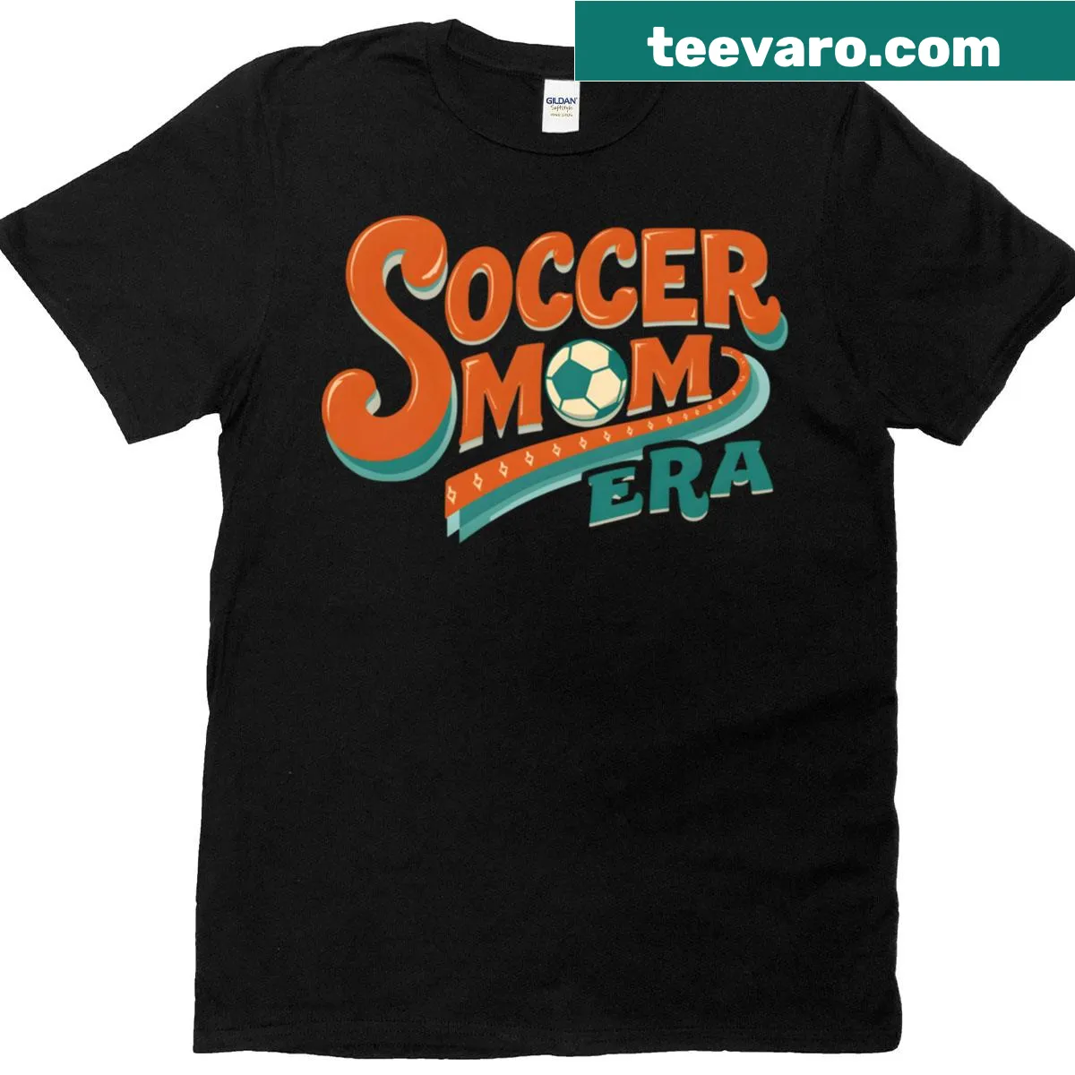 Oversized T-shirt celebrating the spirit of soccer moms with bold text. — on a men's t-shirt