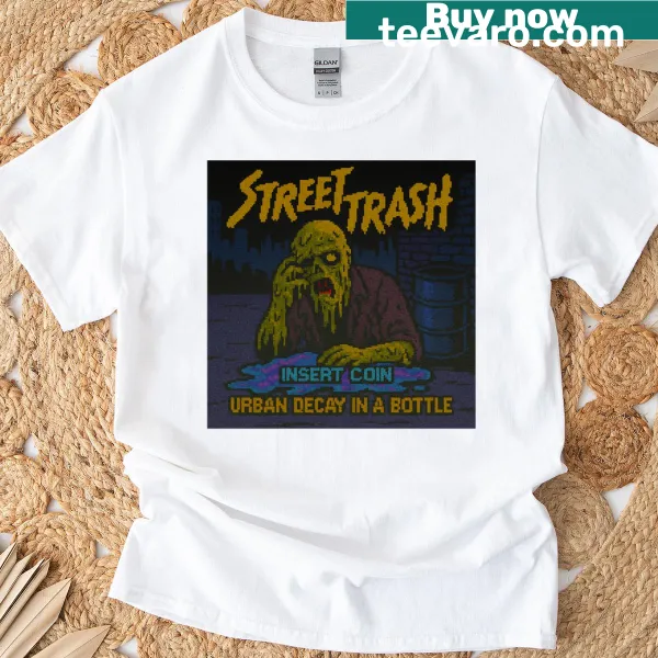 Retro arcade-themed t-shirt inspired by classic gaming graphics