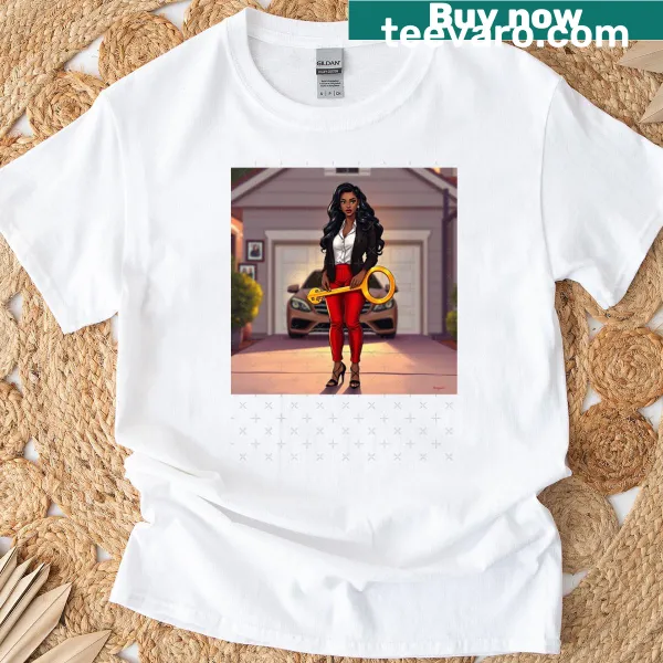 Bold graphic t-shirt with 'Take The Key' statement for real estate professionals