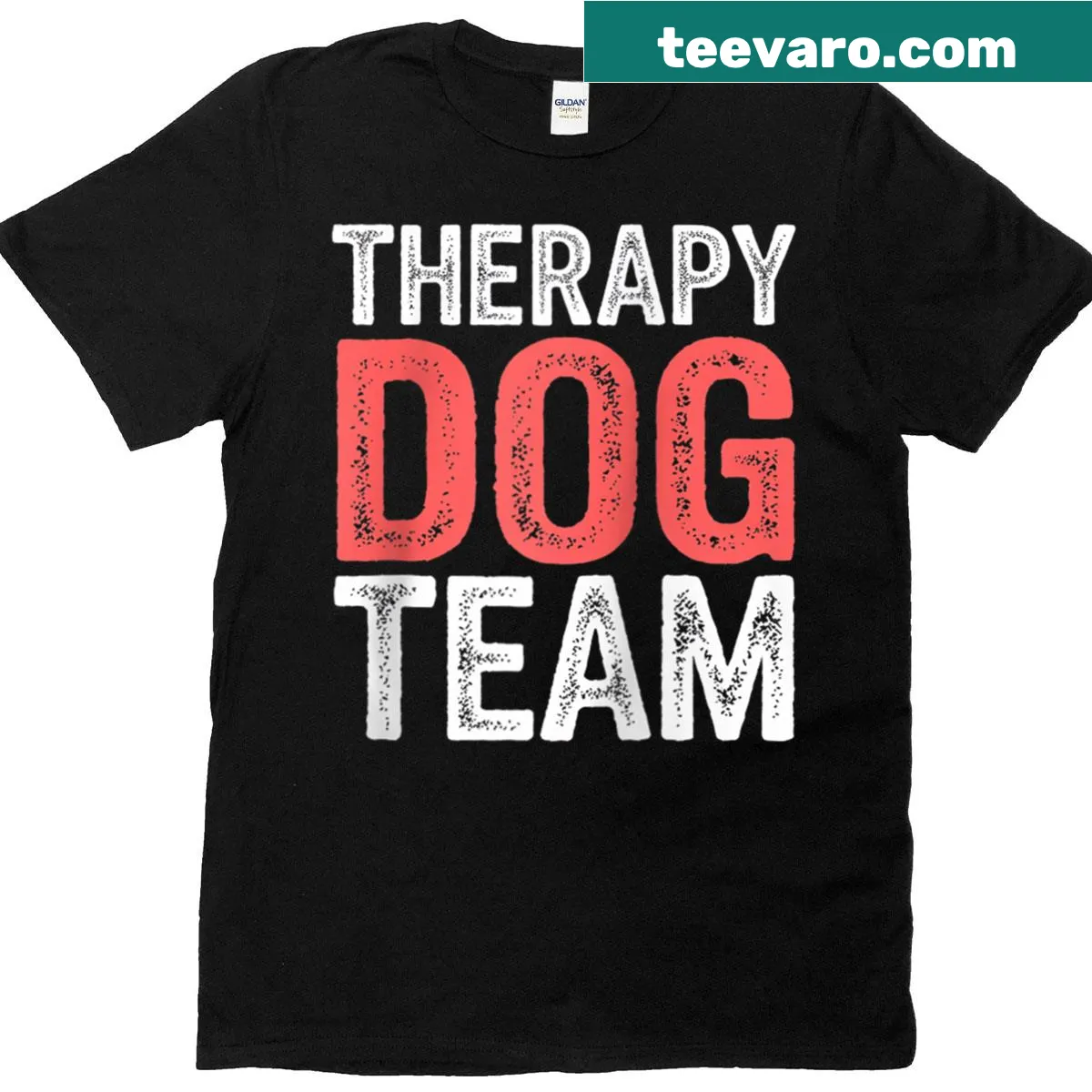 Vintage-style raglan t-shirt featuring therapy dog theme — on a men's t-shirt