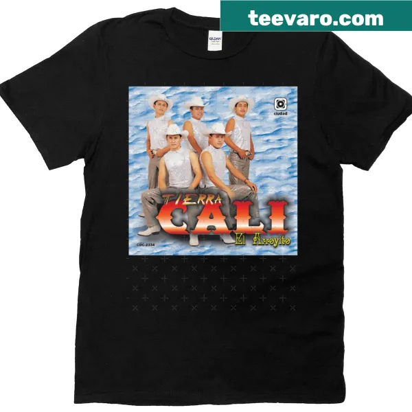 Illustrated T-shirt featuring 'El Arroyito' album art from Tierra Cali.