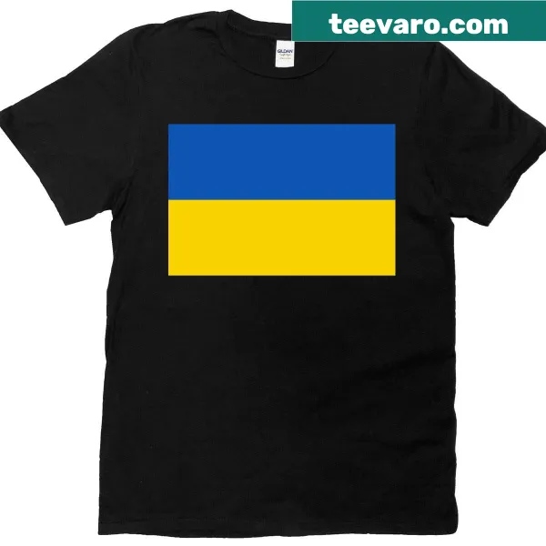 T-shirt featuring the illustration of the Ukraine country flag