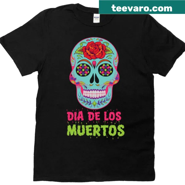 T-shirt featuring a vintage Day of the Dead skull design