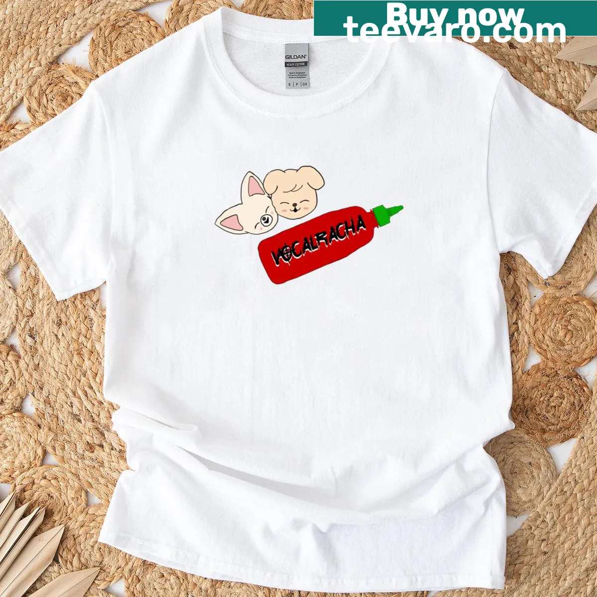 Vocalracha V4 T-shirt featuring lively typography — on a men's t-shirt