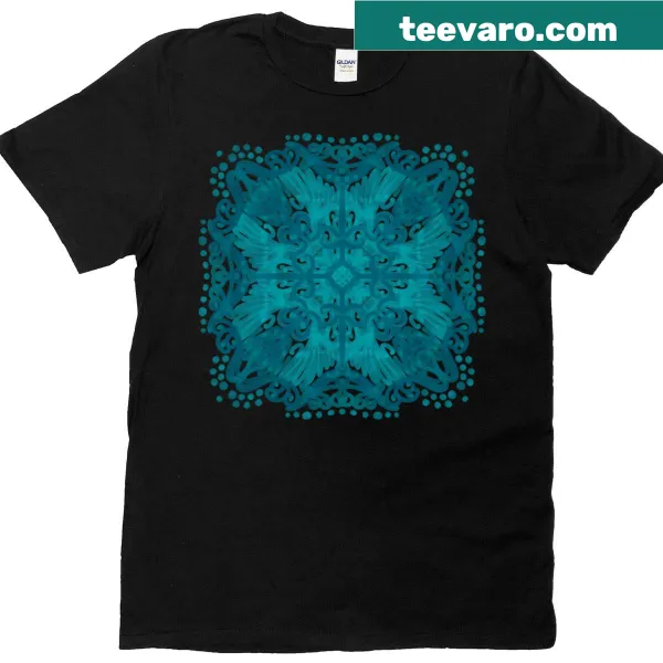 Abstract illustration of a volatile microcosm on a t-shirt
