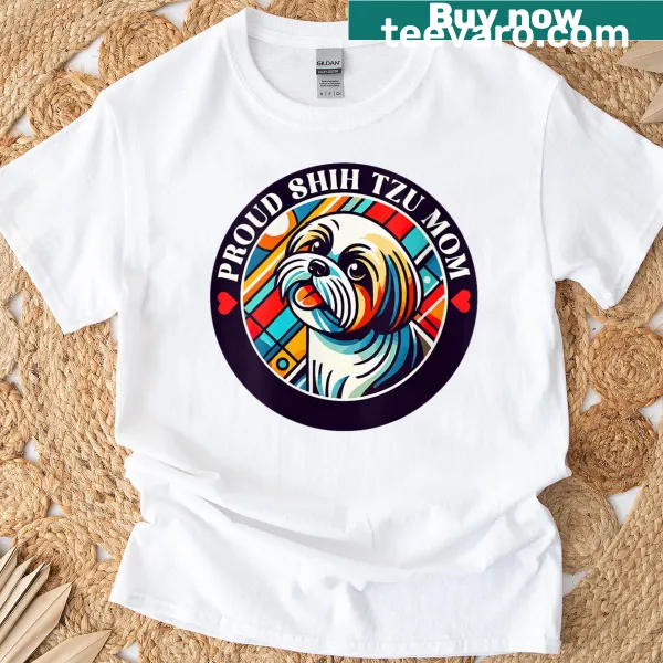 Cute Shih Tzu mom T-shirt design for dog lovers