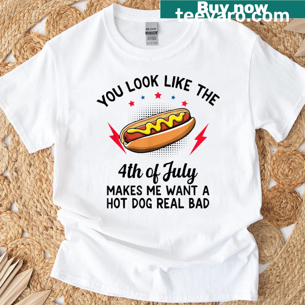 Funny hot dog quote t-shirt for the 4th of July. — on a men's t-shirt
