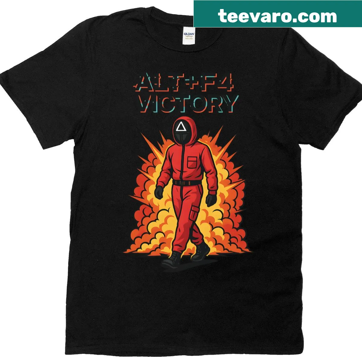 Playful gaming parody graphic T-shirt inspired by Squid Game — on a men's t-shirt