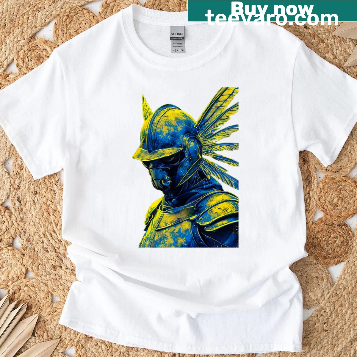 Whimsical illustration of an ant dressed as a royal guard on a t-shirt — on a men's t-shirt