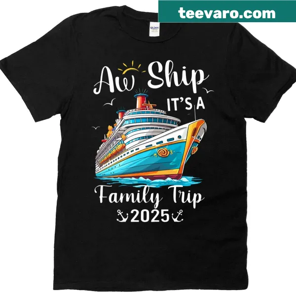 Funny family trip t-shirt with playful typography