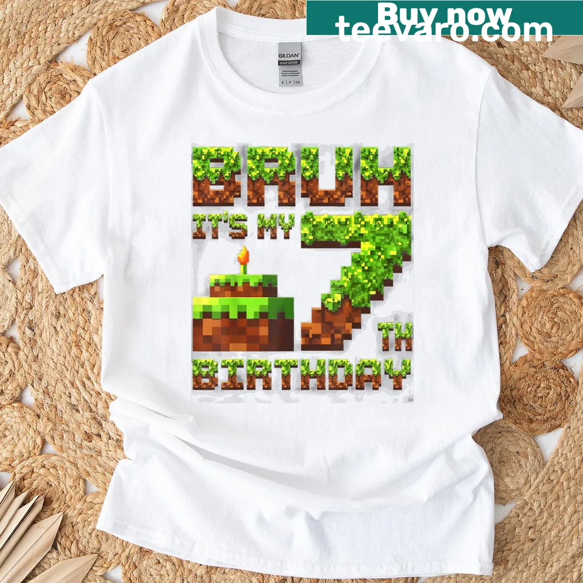 Funny gamer T-shirt for 7th birthday celebration — on a men's t-shirt