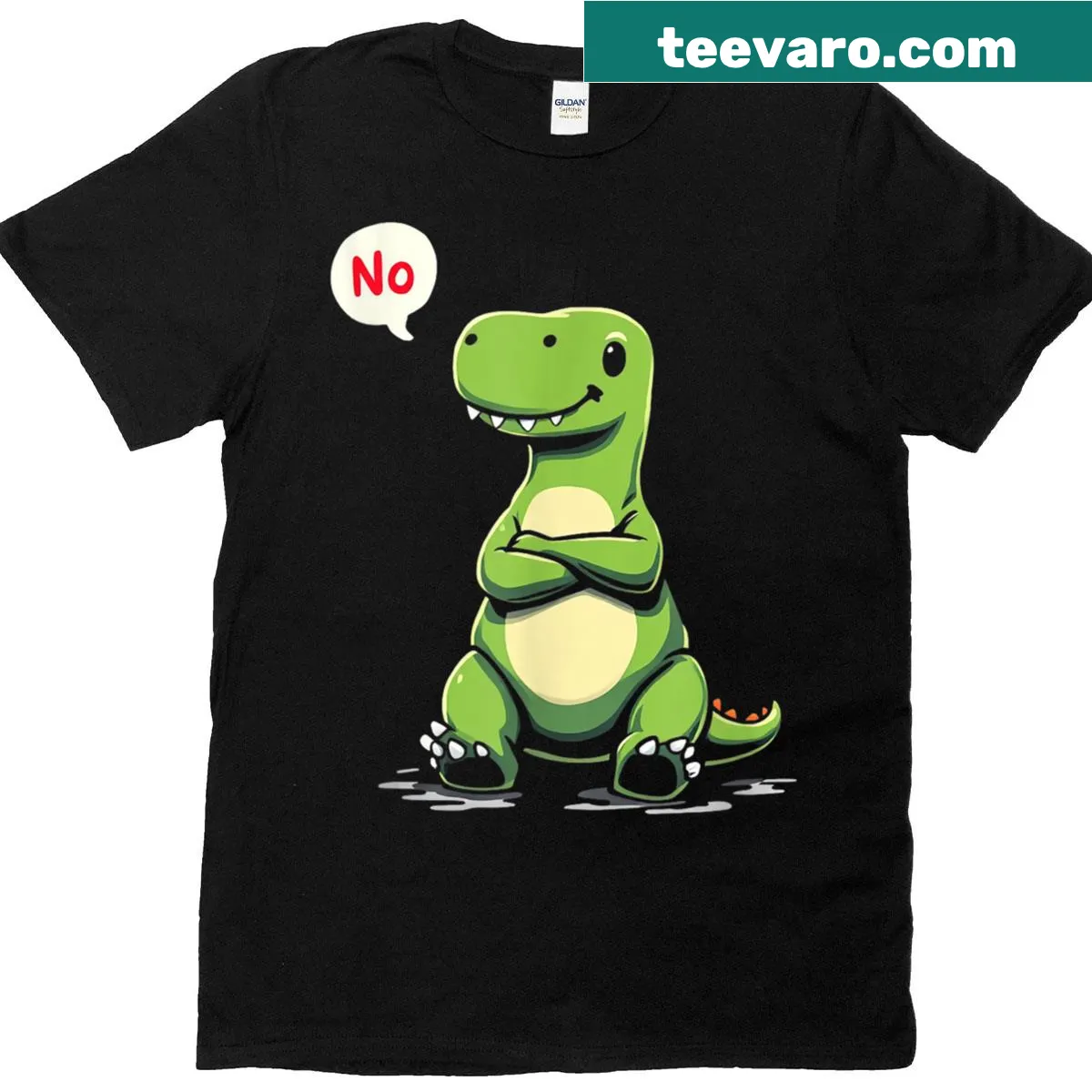Cartoon dinosaur graphic on a fun t-shirt — on a men's t-shirt