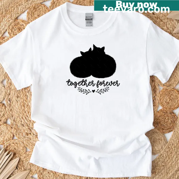 Silhouette of a cat design on T-shirt