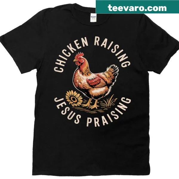 Wholesome chicken design praising Jesus on t-shirt