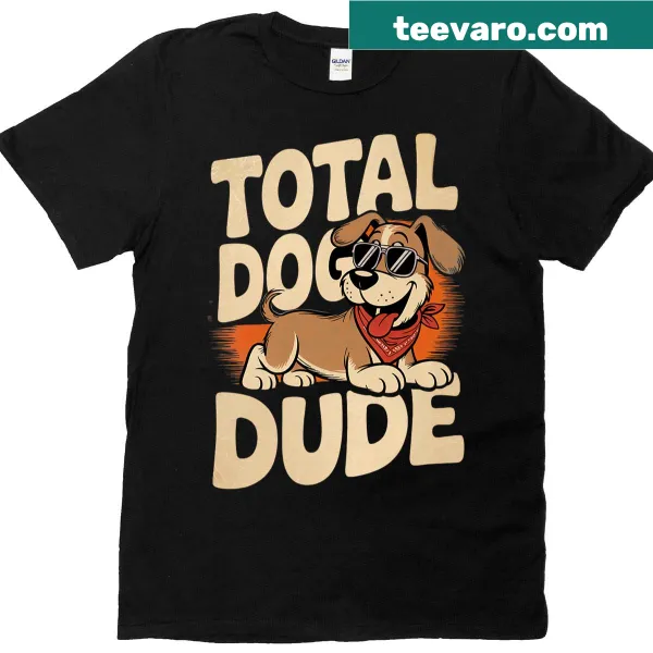 Cartoon dog with sunglasses and bandana on a premium t-shirt