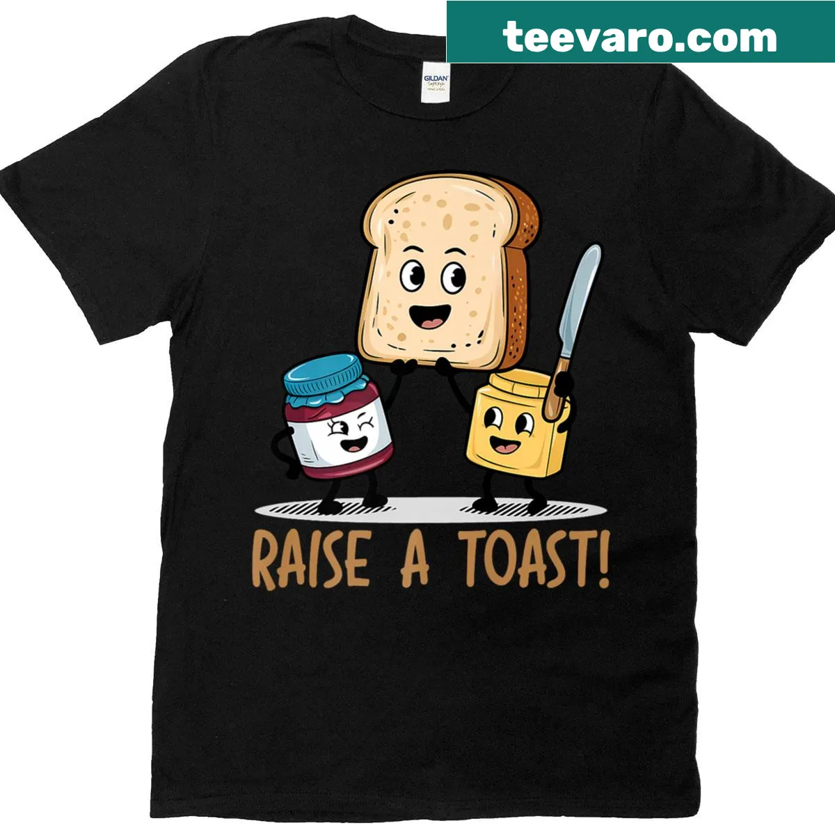 Premium T-shirt with kawaii cartoon illustration of raising a toast — on a men's t-shirt
