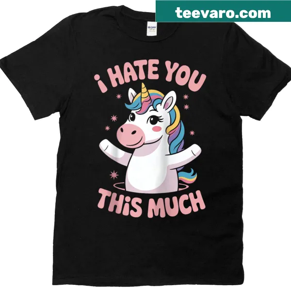 Cartoon unicorn with funny message on a raglan baseball tee for kids