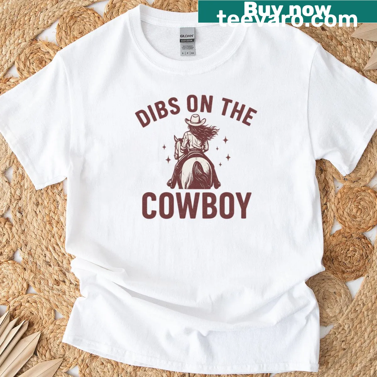 Funny cowboy-themed typography design on a t-shirt — on a men's t-shirt