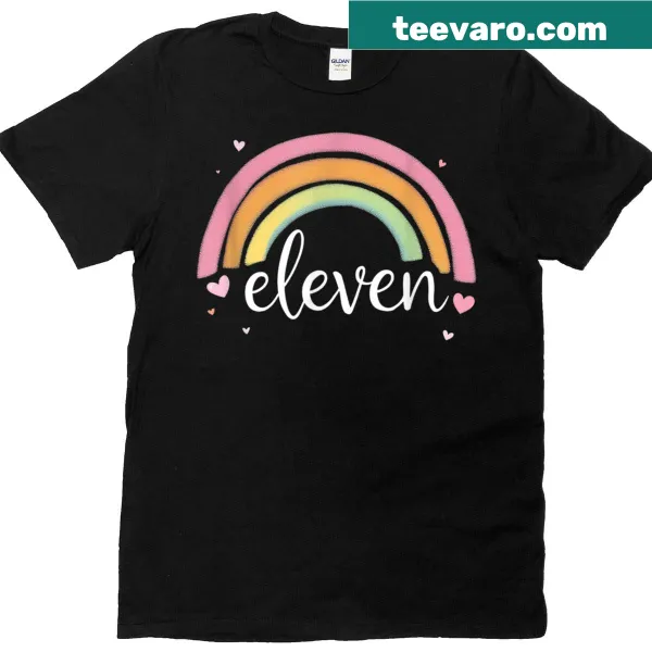 T-shirt featuring an eleven-color rainbow design