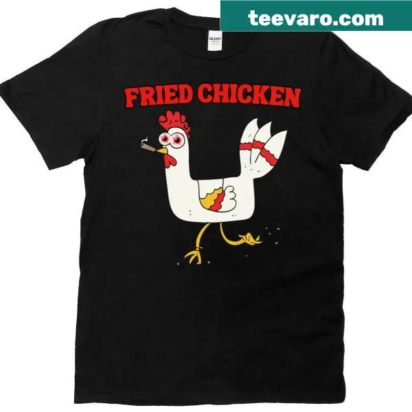 Active T-shirt with a playful illustration of fried chicken