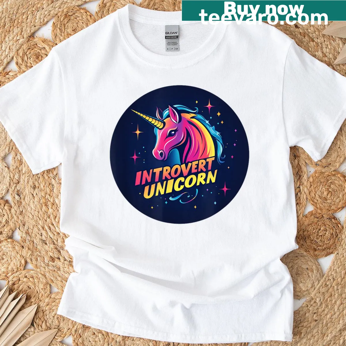 Funny introvert unicorn graphic demanding space on a T-shirt — on a men's t-shirt