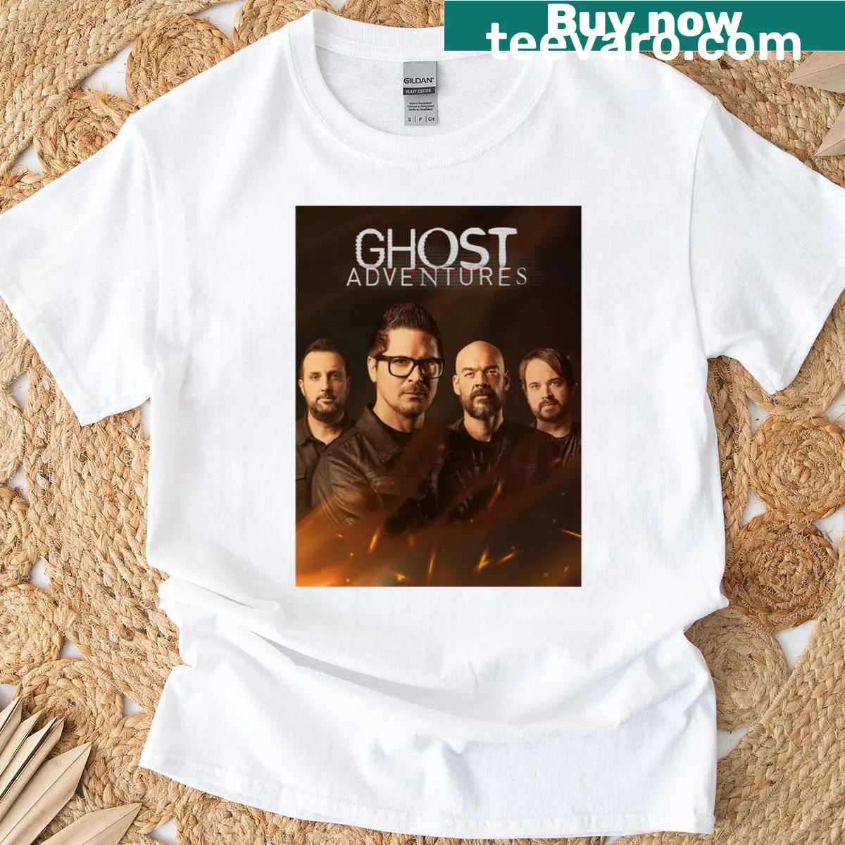Playful ghost-themed graphic on a casual T-shirt — on a men's t-shirt