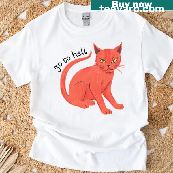 Demon cat graphic T-shirt for cat lovers