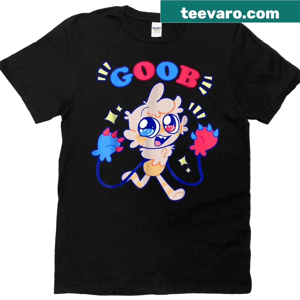 Cartoon birthday t-shirt featuring Goob Dandy with fun graphics — on a men's t-shirt