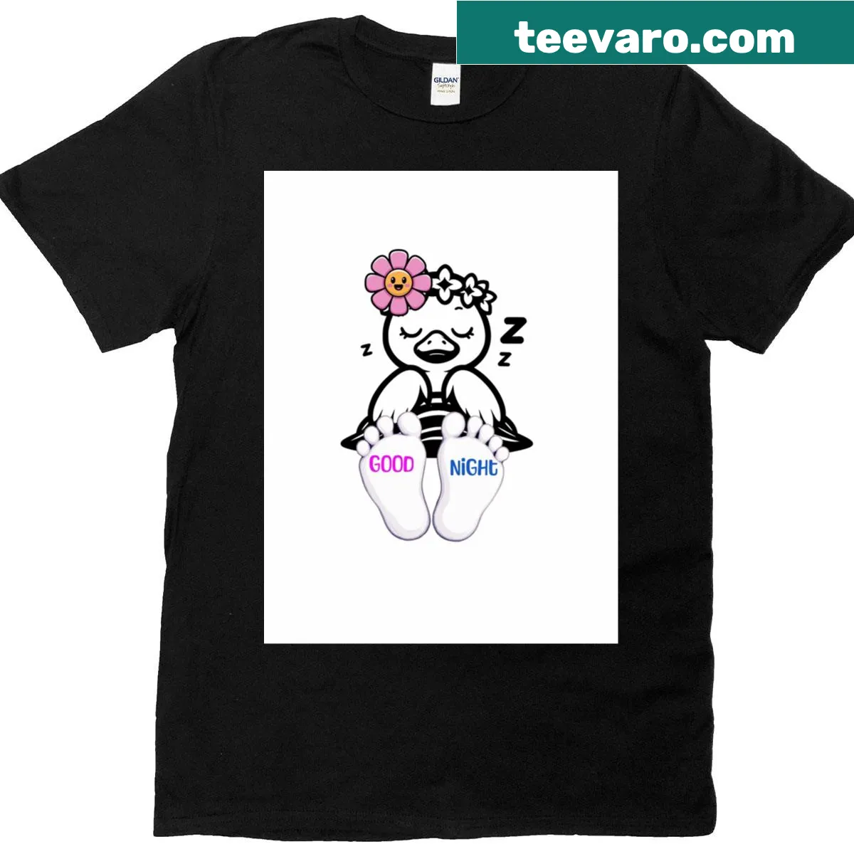 Graphic t-shirt featuring 'Good Night' text for relaxing evenings — on a men's t-shirt