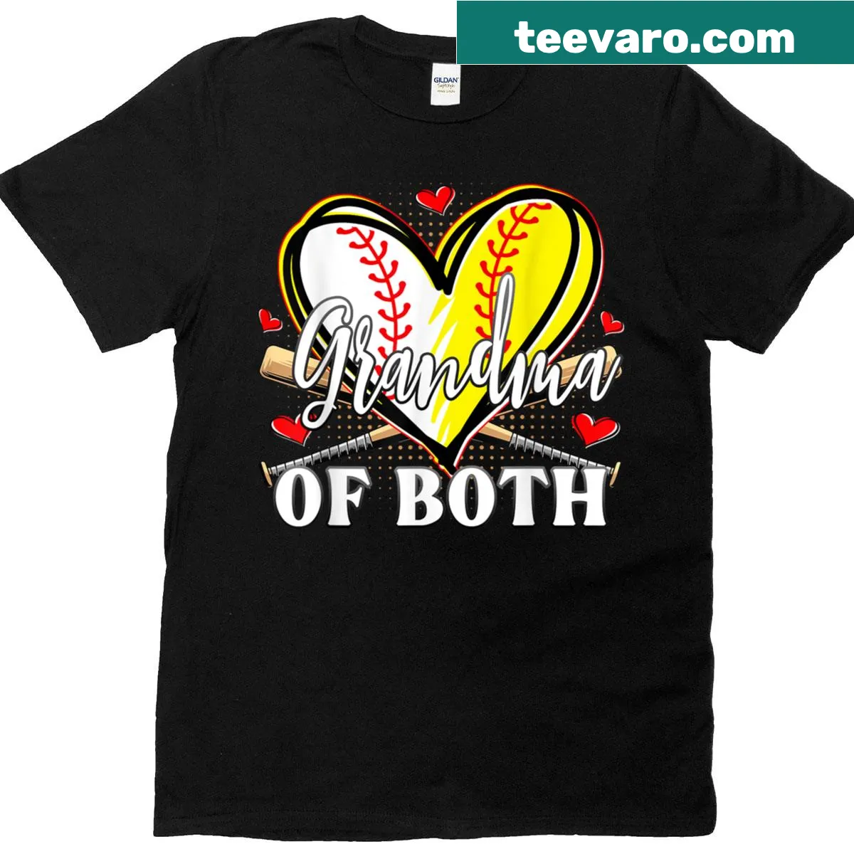 Sports-themed t-shirt for grandmothers of baseball and softball players — on a men's t-shirt