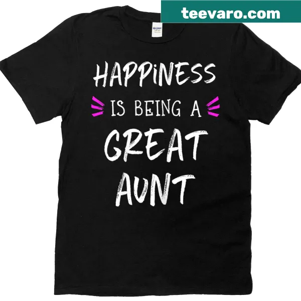 Cute T-shirt celebrating being a great aunt with playful text