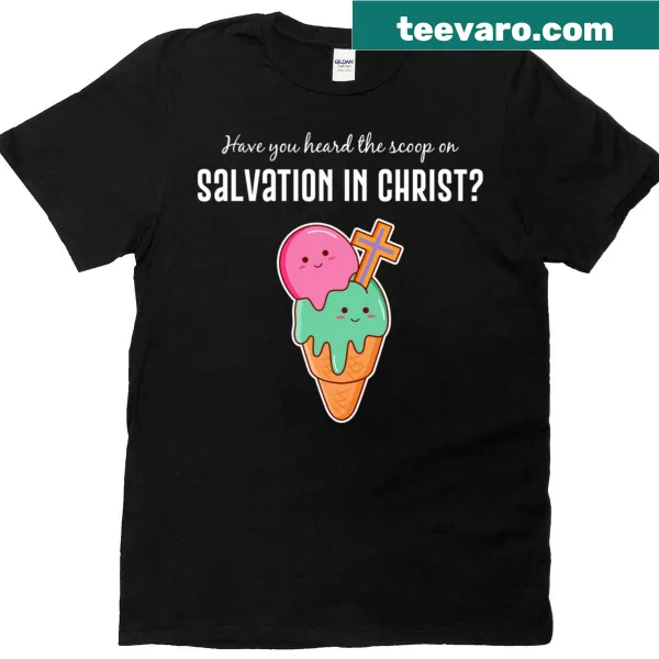 Fun ice cream pun about faith and salvation on a t-shirt