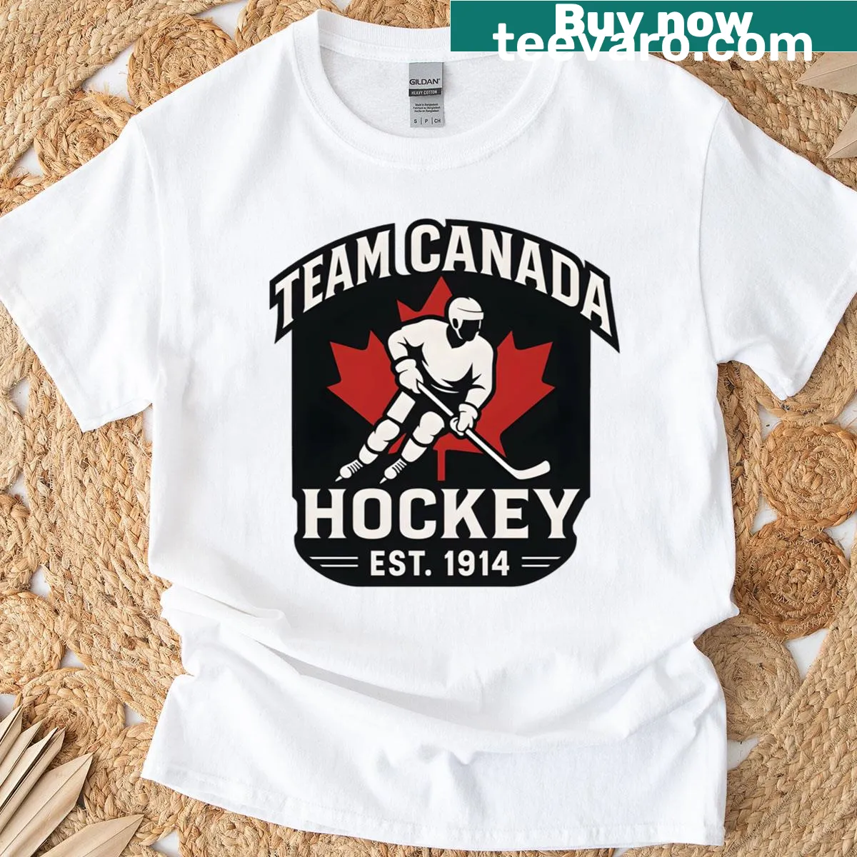 Vintage Hockey Canada graphic T-shirt — on a men's t-shirt