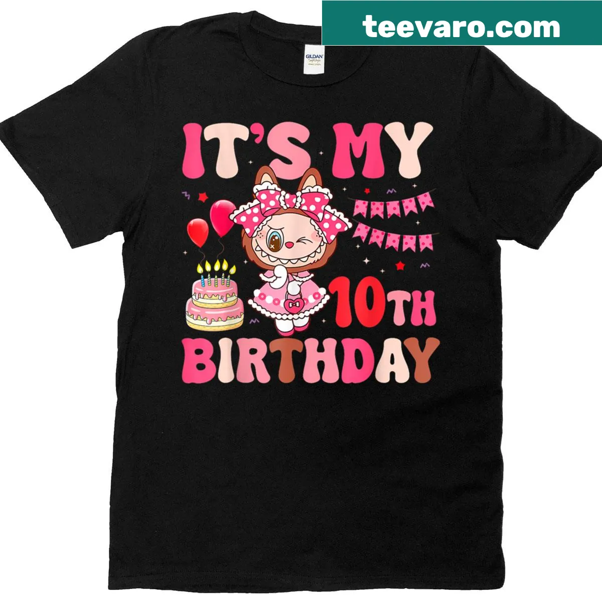 Fun birthday T-shirt for girls turning 10 — on a men's t-shirt