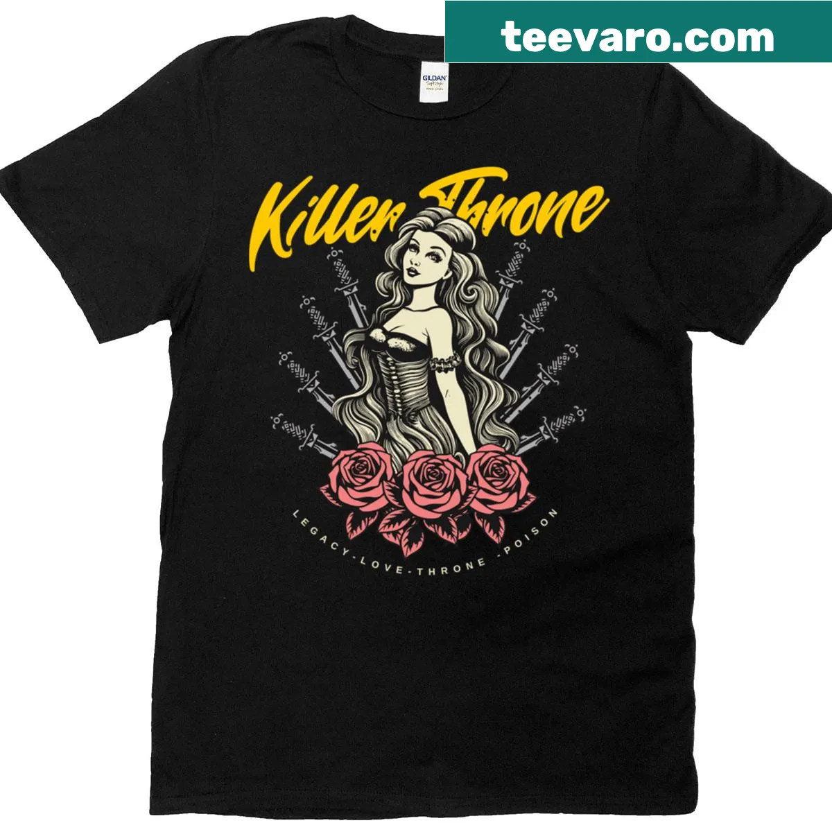 Fantasy throne graphic on an edgy t-shirt — on a men's t-shirt